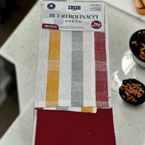 Irge Casa - Confezione 2 Strofinacci-cucina  In 100% Cotone Fantasia Mis. 48x70  Art. Greta Str6222a