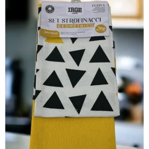 Irge Casa - Confezione 3 Strofinacci-cucina  In 100% Cotone Fantasia Mis. 50x70  Art. Str6226a Geometrico
