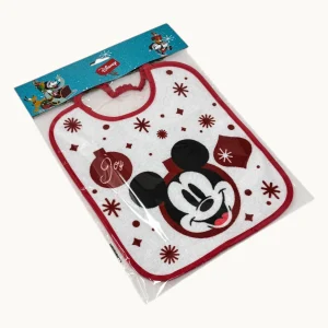 Ellepi Natale Disney 1 Bavetta Media Natalizia In Spugna Con Retro In Pvc Con Stampa Mickey Art. Wd9653