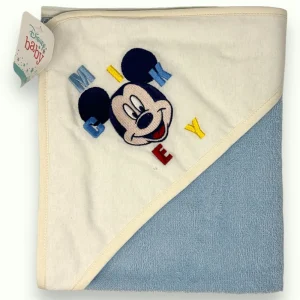 Disney Baby - Accappatoio Triangolo Neonato In Spugna Di Puro Cotone Ricamato  Art. Wb7021ma