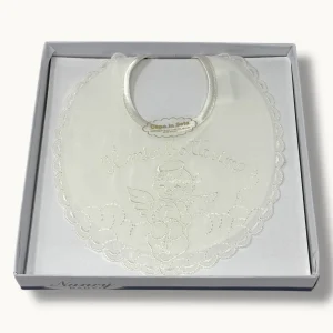 Nancy - Bavetta Battesimale " Il Mio Battesimo" In Seta Ricamata  Art. 161