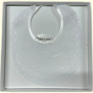 Nancy - Bavetta Battesimale Il Mio Battesimo In Seta Ricamata  Art. 163-a