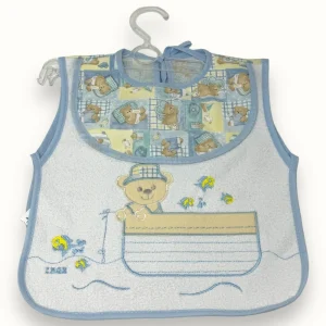 Irge Baby - Bavetta Grembiulino Senza Manica Con Spugna Ricamata In Puro Cotone  Art. Ir422