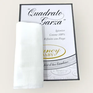 Nancy Baby -6 Pezzi- Quadrato Garza Per Neonato Igienico In Puro Cotone Rifinito Con Piega 75x75  Art. 510