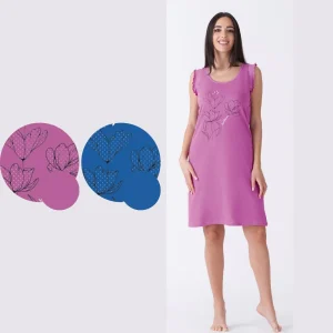 Vanuè - Abitino Casa Donna Spalla Larga Con Stampa In Puro Cotone  Art. Sv6822cg