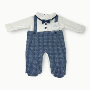 Nazareno Gabrielli Tutina Baby Maschietto In Caldo Cotone Con Applicazioni Art. Ng2112-56