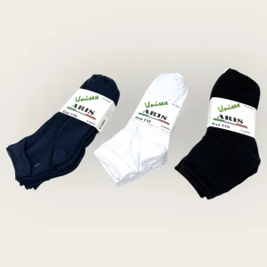 Aris -confezione 5 Paia- Fantasmino Unisex In Fresco Cotone Elasticizzato Tinta Unita  Art. Csa110