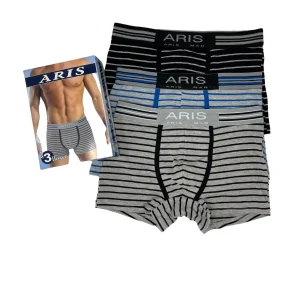 Aris - Boxer Uomo In Cotone Elasticizzato Pacco Da 3 Art. Aru155
