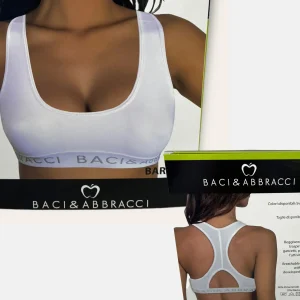 Baci & Abbracci Reggiseno Sportivo In Tessuto Traspirante Senza Gancetti  Art. Bar046
