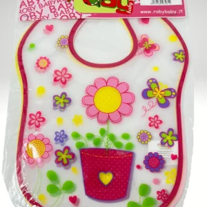 Roby Set 3pezzi Bavette In Pvc Con Velcro Stampato Colori Assortiti Femminuccia Art. B2216