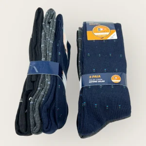 Scuola Nautica Invernale -3 Paia Calza Uomo Lunga Fantasia Assortite In Caldo Cotone-  Art. Sn305