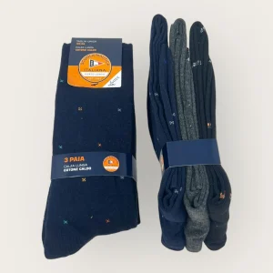 Scuola Nautica Invernale -3 Paia Calza Uomo Lunga Fantasia Assortite In Caldo Cotone-  Art. Sn309