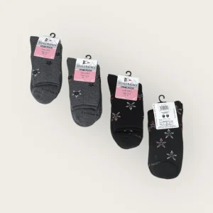 Scuola Nautica - (pacco Da 4) Calza Corta Donna In Pile Caldo E Morbido Fantasia  Art. Sn432