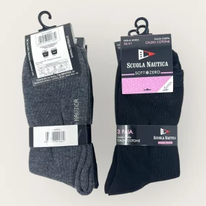 Scuola Nautica Invernale -3 Paia Calza Donna Corta Tinta Unita In Caldo Cotone-  Art. Sn500