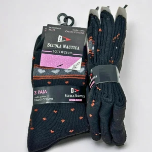 Scuola Nautica -6 Paia- Calza Donna Corta In Caldo Cotone Fantasie E Colori Assortiti  Art. Sn512