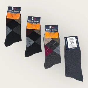 Scuola Nautica - Calza Corta Uomo (pacco Da 4) In Pile Caldo E Morbido Fantasia-  Art. Sn234