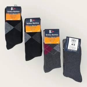 Scuola Nautica - Calza Lunga Uomo (pacco Da 4) In Pile Caldo E Morbido Fantasia-  Art. Sn235