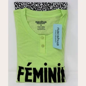 Nacshua - Pigiama Donna Girocollo In Puro Cotone Lungo Stampato  Art. Glicine