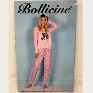 Bollicine Primavera - Pigiama Donna Cotone Girocollo In Puro Cotone Pantalone Fantasia  Art. Gea