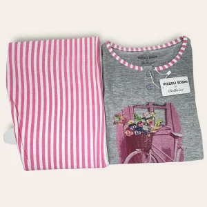 Bollicine Pigiama Bimba Lungo In Puro Cotone Stampato  Art. Bianca