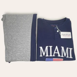 Nacshua Pigiama Bimbo Lungo In Puro Cotone Pantalone Con Tasche Art. Bryan