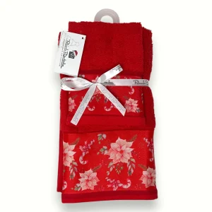 Renato Balestra - Set Ospite E Asciugamano In Spugna Di Cotone Natalizio Vari Disegni  Art. Spug919