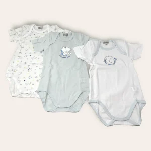 Liabel Confezione Da 3 Pezzi Body Neonato-a Mezza Manica In Puro Cotone Stampato Art.05832b-t1407