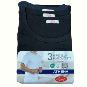 Liabel Set 3 Maglie In Cotone Da Uomo Girocollo In Extra Fine Bianche E Colorate  04428-t23