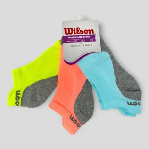 Wilson 3 Paia Fantasmino Donna In Spugna 100% Cotone Sportivo Modello Tennis - Traspirante  3 Varianti  Art. Zw05
