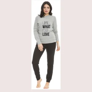 Irge Donna Tuta Donna In Felpa Con Maglia Stampata E Pantalone Stretto Con Tasche  Art. Fdi018