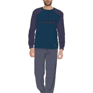 Y&m By Irge - Pigiama Uomo In Caldo Cotone Invernale Termico Interlock - Due Varianti Di Colore  Art.y&m388