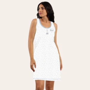 Irge Camicia Da Notte 3 Bottoni Donna Spalla Larga In Jersey Puro Cotone  Art. Ir1784