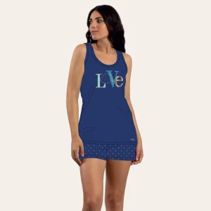 You&me Pigiama Donna Corto Spalla Larga Stampato Con Ricamo In Puro Cotone  Art. Y&m477