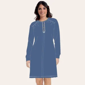 Irge Camicia Da Notte Donna In Caldo Cotone 100% 3 Bottoni Tinta Unita  Art. Ir1955