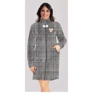 Irge Vestaglia Donna In Morbido Coral- Flannel Con Ricamo E Apertura Con Zip Fantasia  Art. Mi1941