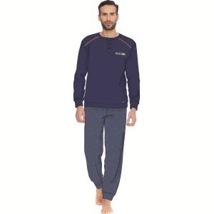 You & Me Inverno Pigiama Uomo Serafino In Caldo Cotone -con Taschino-  Art. Y&m521