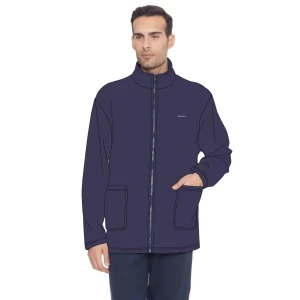 You&me Man-vestaglia Uomo In Pile Full Zip Con Tasche Tinta Unita Ricamato  Art. Y&m492