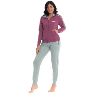 El Charro - Tuta Donna Full-zip In French Terry Manica Lunga 100% Cotone  Art. Tuta Donna