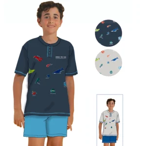 Irge - Pigiama Bimbo Corto Mezza Manica Con Stampa In Puro Cotone  Art. Ikc401