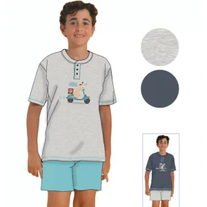 Irge - Pigiama Bimbo Corto Mezza Manica Con Stampa In Puro Cotone  Art. Ikc408