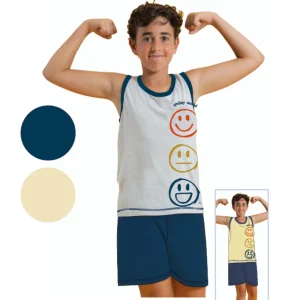 Irge - Pigiama Bimbo Corto Spalla Larga Con Stampa In Puro Cotone  Art. Ikc407