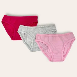 Cotonella Confezione 3 Pezzi Slip Bambina In Puro Cotone -tinta Unita-  Art.ab104 E303 1d100