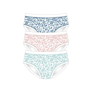 Cotonella Donna  Confezione 3 Pezzi Slip Midi In Puro Cotone Bielastico (3 Disegni) Art. 3363 E503 5h100
