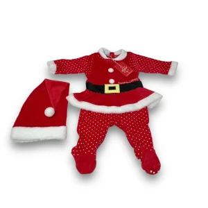 Nazareno Gabrielli Tutina Natale Gonnellina Neonata In Ciniglia Con Cappello  Art. Ng2219