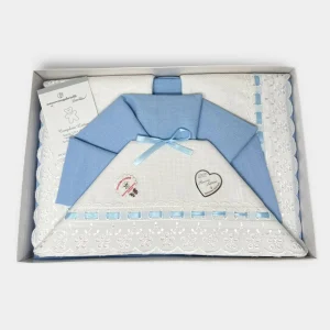 Nazareno Gabrielli - Completo Lettino Cotone 120x180 Rosa Cielo Grigio Panna Art. Ng123