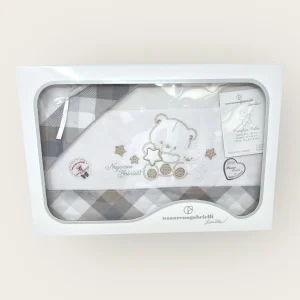 Nazareno Gabrielli Completo Lenzuola 3 Pezzi Carrozzina Ricamata 90x120 Art. Ng91-4