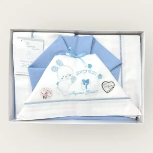 Nazareno Gabrielli Completo Lenzuola 3 Pezzi Lettino Ricamata 120x180  Art. Ng101-9