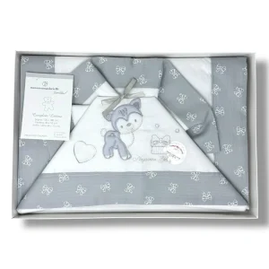 Nazareno Gabrielli Completo Lenzuola 3 Pezzi Lettino Ricamata 120x180 Art. Ng101-5