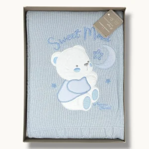 Nazareno Gabrielli Baby Copertina Culla In Misto Lana 75x95 Colorata Ricamata Art. Ng473-3