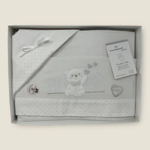 Nazareno Gabrielli Completo Lenzuola In Flanella 100%cotone Per Carrozzina 90x120   Art. Ng270-2